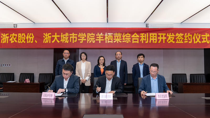浙農(nóng)股份、浙大城市學(xué)院羊棲菜綜合利用開(kāi)發(fā)項(xiàng)目成功簽約
